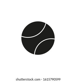 vector icon of tennis ball with simple shapes