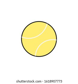 vector icon of tennis ball with simple shapes