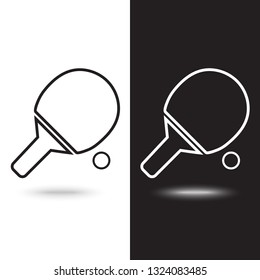 Vector icon tennis racket on black and white background
