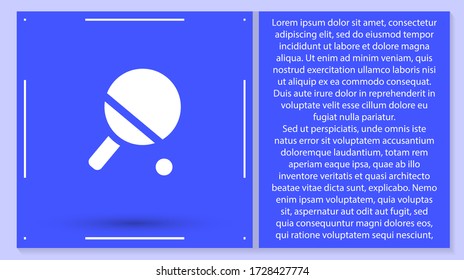Vector icon tennis racquet 10 EPS . Lorem Ipsum Illustration design