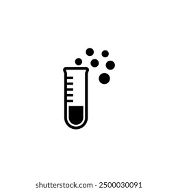 Icono de Vector de un tubo de ensayo con líquido burbujeante.
