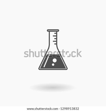 Vector Icon Test tube conical flask - Science Chemistry Silhouette experiment