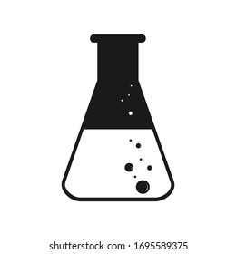 Vector icon. Test tube with liquid. Vector stock illustration. Simple design isolated on white background