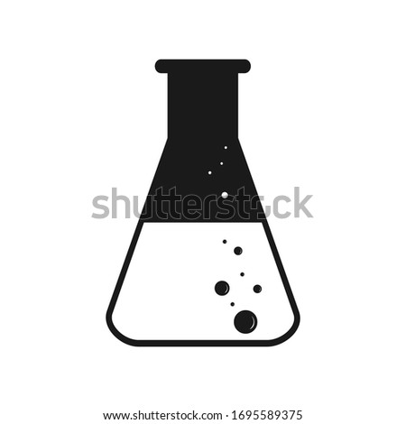 Vector icon. Test tube with liquid. Vector stock illustration. Simple design isolated on white background