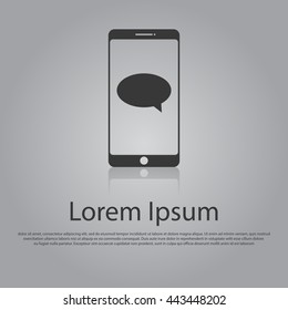 Vector icon of texting concept. Flat design style. EPS 10