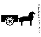 Vector icon that depicts a horse drawn carriage