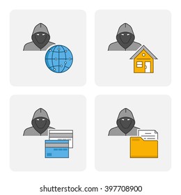 Vector icon theft on the internet.