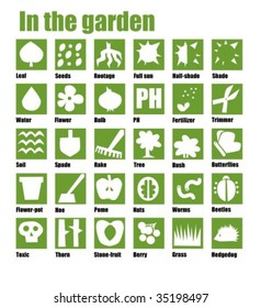 Vector icon themed garden