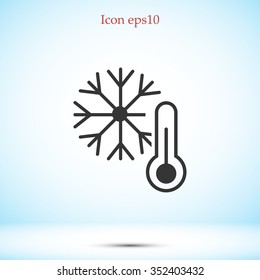 vector icon thermometer and snow