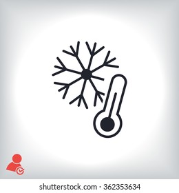 vector icon thermometer and snow