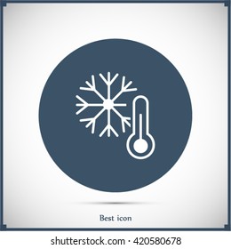 vector icon thermometer and snow