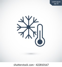 vector icon thermometer and snow