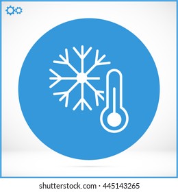 vector icon thermometer and snow