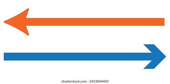 vector icon of a thin long arrow pointing to the left