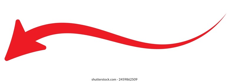 vector icon of a thin long arrow pointing to the left