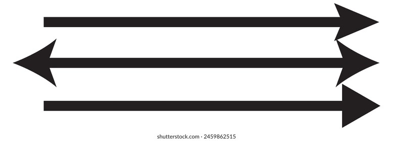 vector icon of a thin long arrow pointing to the left