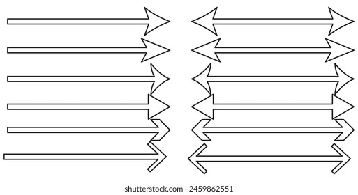 vector icon of a thin long arrow pointing to the left