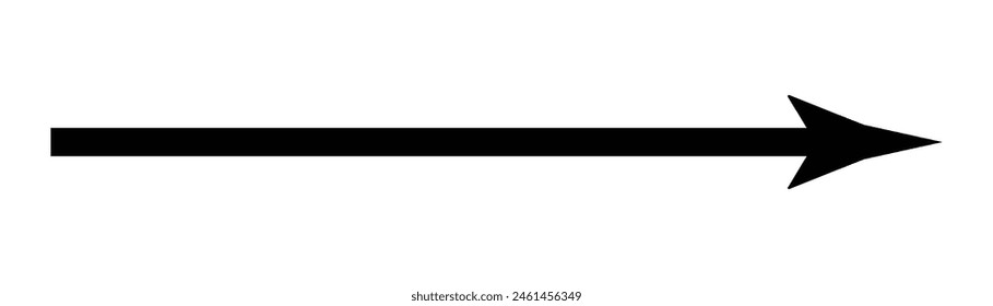 vector icon of a thin long arrow.  Black arrows vector illustration. Icons isolated. black long arrow.