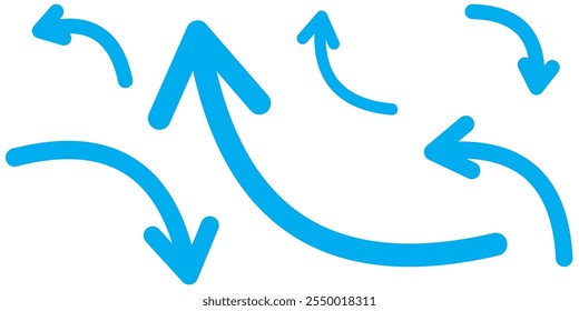 vector icon of a thin long arrow.  arrows vector illustration. Icons isolated.  long arrow. 