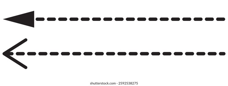 vector icon of a thin long arrow pointing to the left