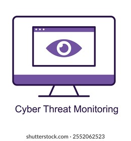 Icono de Vector para la supervisión de información sobre amenazas. Destaca las herramientas para analizar y gestionar los riesgos de ciberseguridad.
