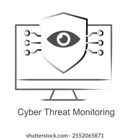 Icono de Vector para la supervisión de información sobre amenazas. Destaca las herramientas para analizar y gestionar los riesgos de ciberseguridad.