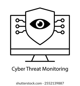 Icono de Vector para la supervisión de información sobre amenazas. Destaca las herramientas para analizar y gestionar los riesgos de ciberseguridad.