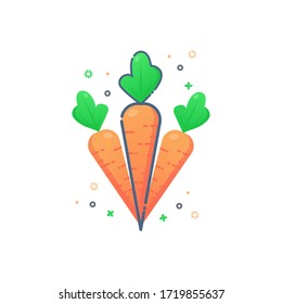 vector icon of three carrots, icon outline