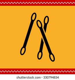Vector icon of three hygienic cotton swabs