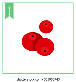 Vector icon of three ripe fresh cranberries