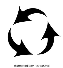 Vector icon three rotating arrow