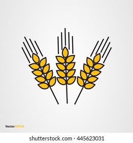 Vector icon of three wheat ears