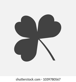 Vector icon three-leafed clover. Vector illustration on a gray background