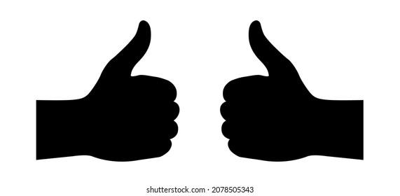 Vector icon of thumbs up symbol.  Symbol of approval, excellent, very good. Infographic element and web design sign. 