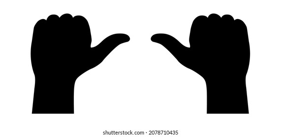 Vektorsymbol des Daumen-up-Symbols.  Symbol der Genehmigung, ausgezeichnet, sehr gut. Zwei nackte Fäuste. Infografik-Element und Webdesign-Zeichen. 