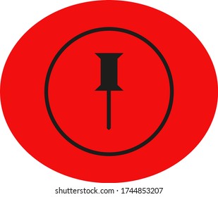 vector icon, thumbtack, illustration, business, potholder, notification, attach, memo, icon, note, reminder, stationery, attachment, button.