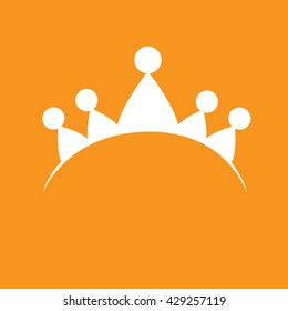 vector, icon, tiara, white on a yellow background