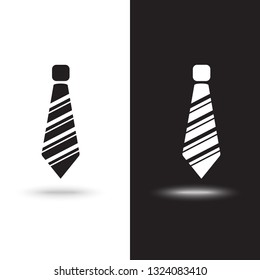 Vector icon tie on black and white background