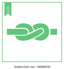 Vector icon of tied knot made of rope 