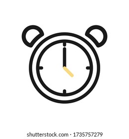 vector icon time date day alarm line icon black yellow 