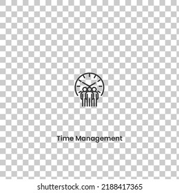 Vector Icon of time management. Vector illustration in dark color and transparent background (png)