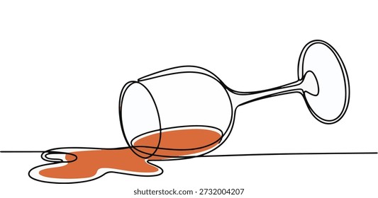 Icono de Vector volcado sobre la copa de vino