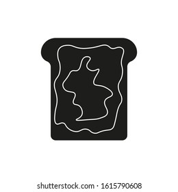 vector icon with toast with butter and jam