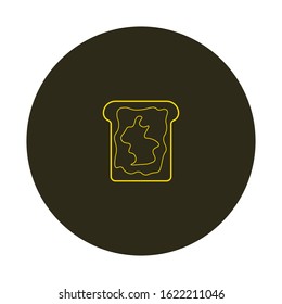 vector icon with toast with butter and jam