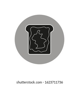 vector icon with toast with butter and jam