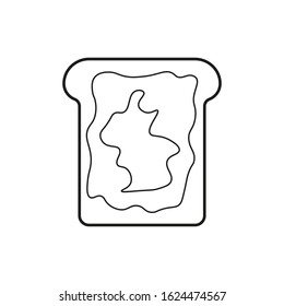 vector icon with toast with butter and jam