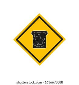 vector icon with toast with butter and jam