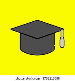 Vector icon of a toga hat. School graduation.