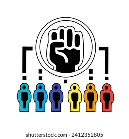 Vector Icon Of Togetherness In Teamwork