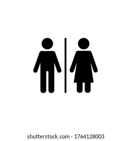 Vector icon of toilet. Male and female symbols on EPS 10
